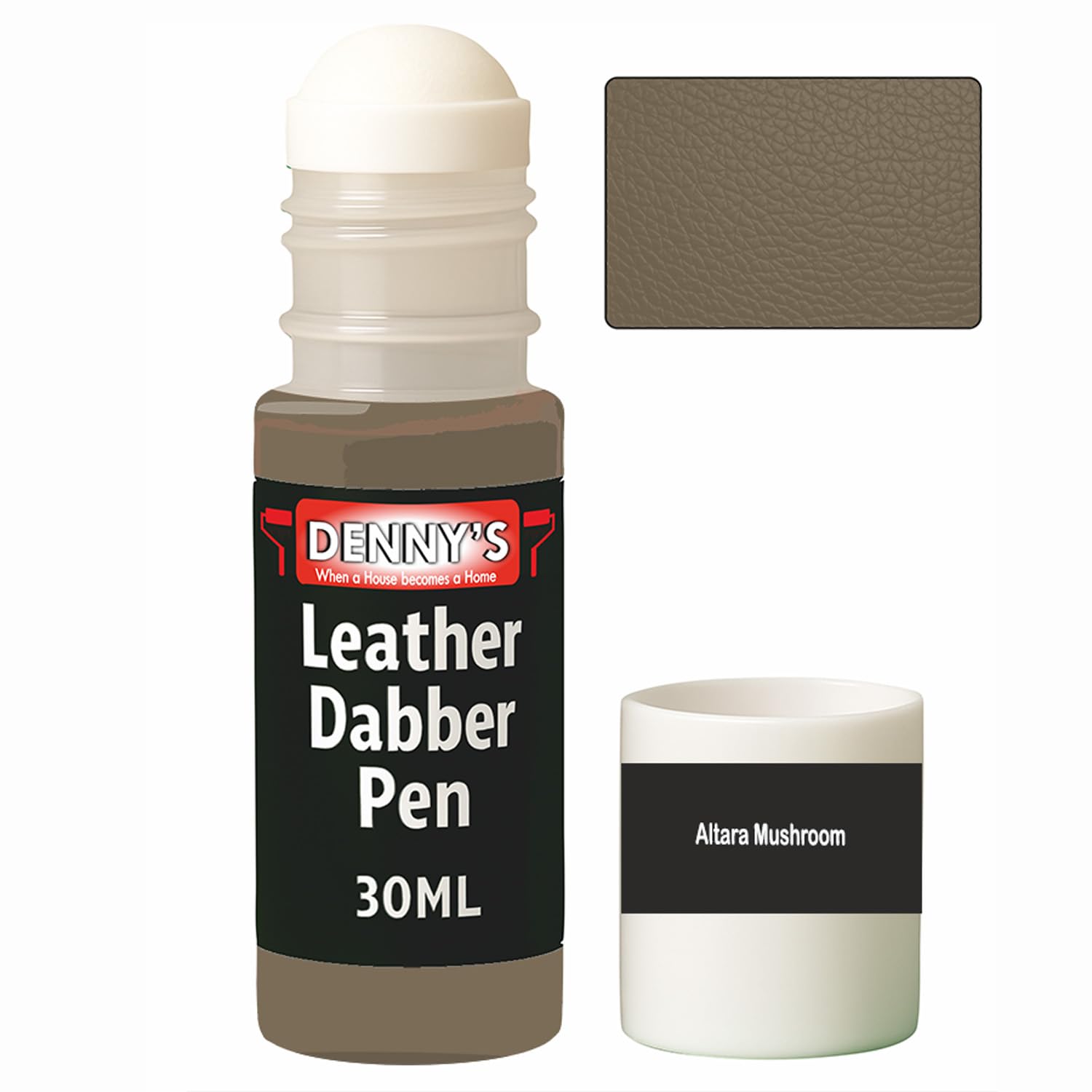 SCOOBYS PAINTS BACK IN THE MIX Leather Colour Restorer Recolouring Balm Repair Treatment for Faded & Worn Absorbent Leather Shoes, Boots, Jackets (4 Altara Mushroom, Dabber Pen 30ml) — image 1