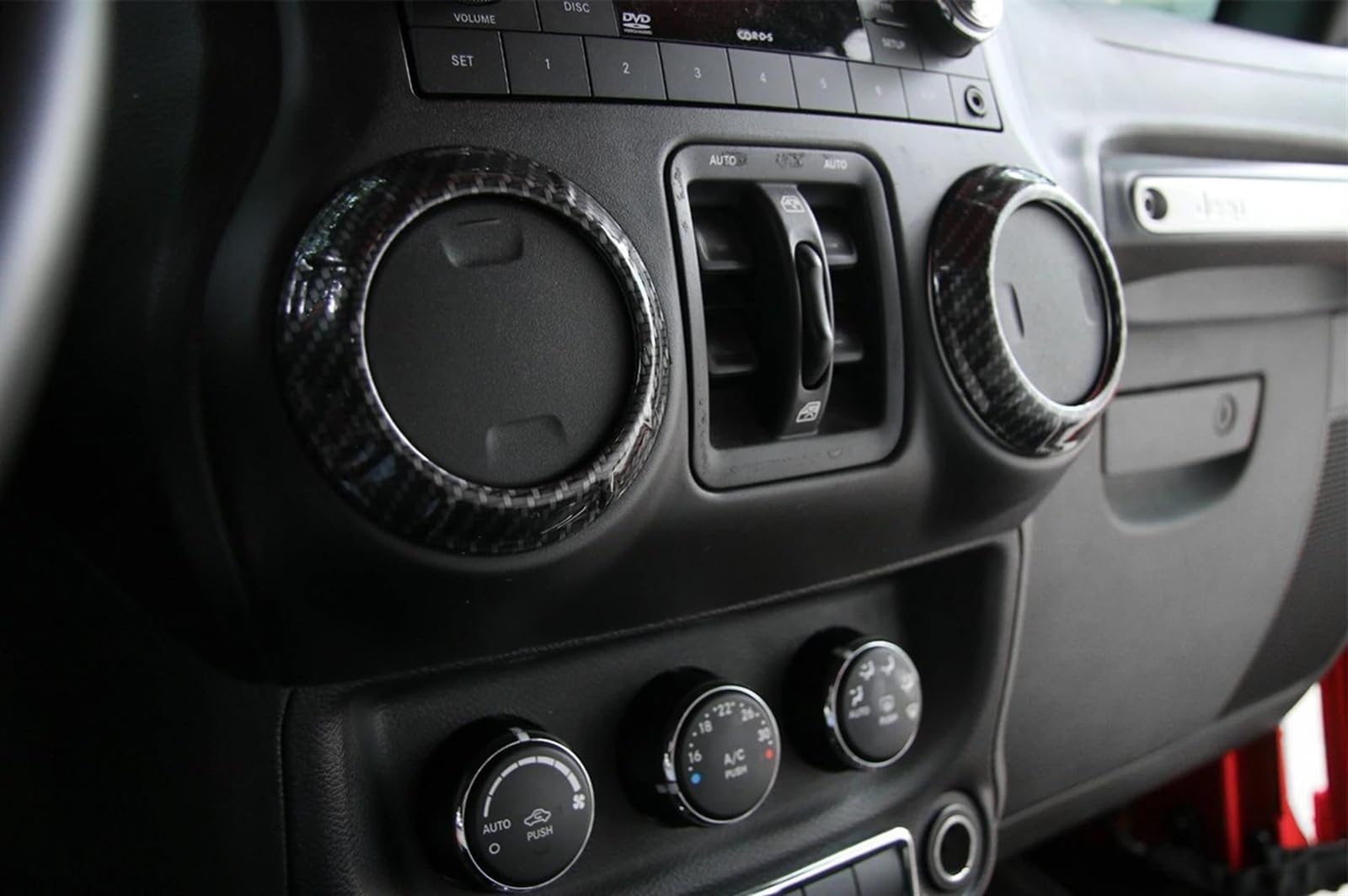cornici bocchette Auto Compatibile con Jeep per Wrangler JK 2011-2017 Cruscotto per Auto A/C Aria Condizionata Sfiato Decorazione Copertura Adesivo Trim Accessori Interni(2)
