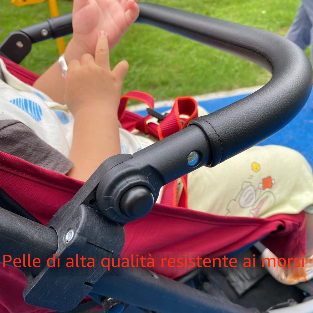 Barra paraurti per accessori per passeggini per bambini, protezione mani, bracciolo in pelle PU antigraffio compatibile con il passeggino Cybex Libelle