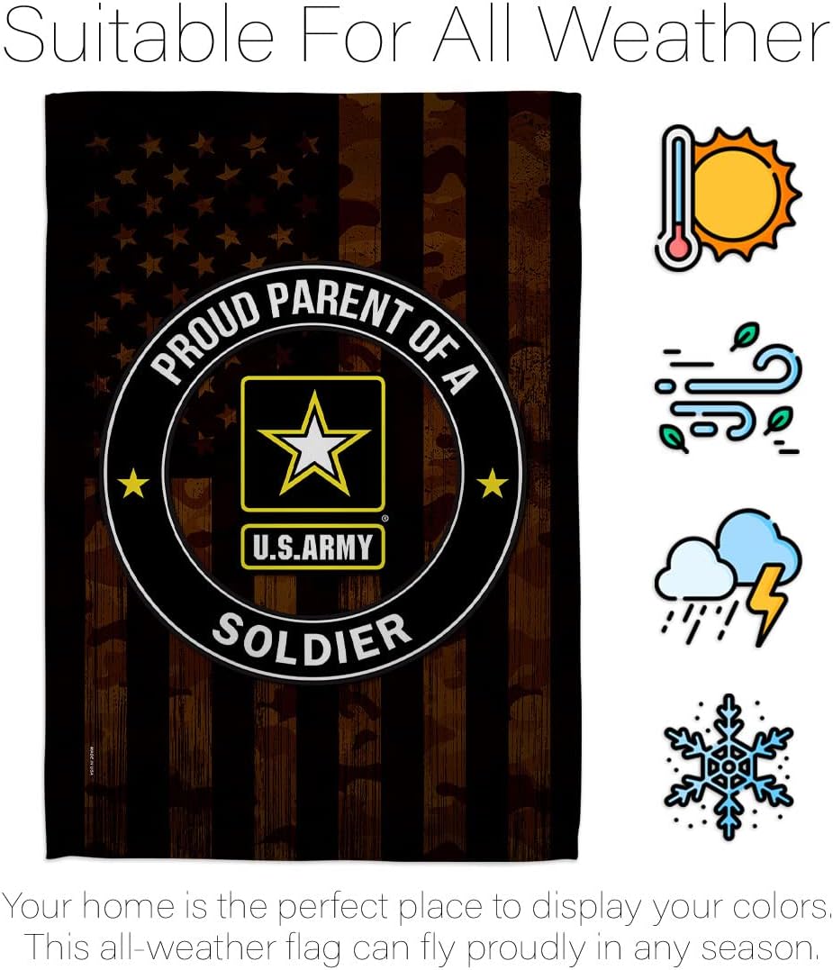 US MILITARY Proud Parent Army House Flag Armed Forces Rangers United State American Military Veteran Retire Official Decoration Banner Small Garden Yard Gift Double-Sided, Made in USA