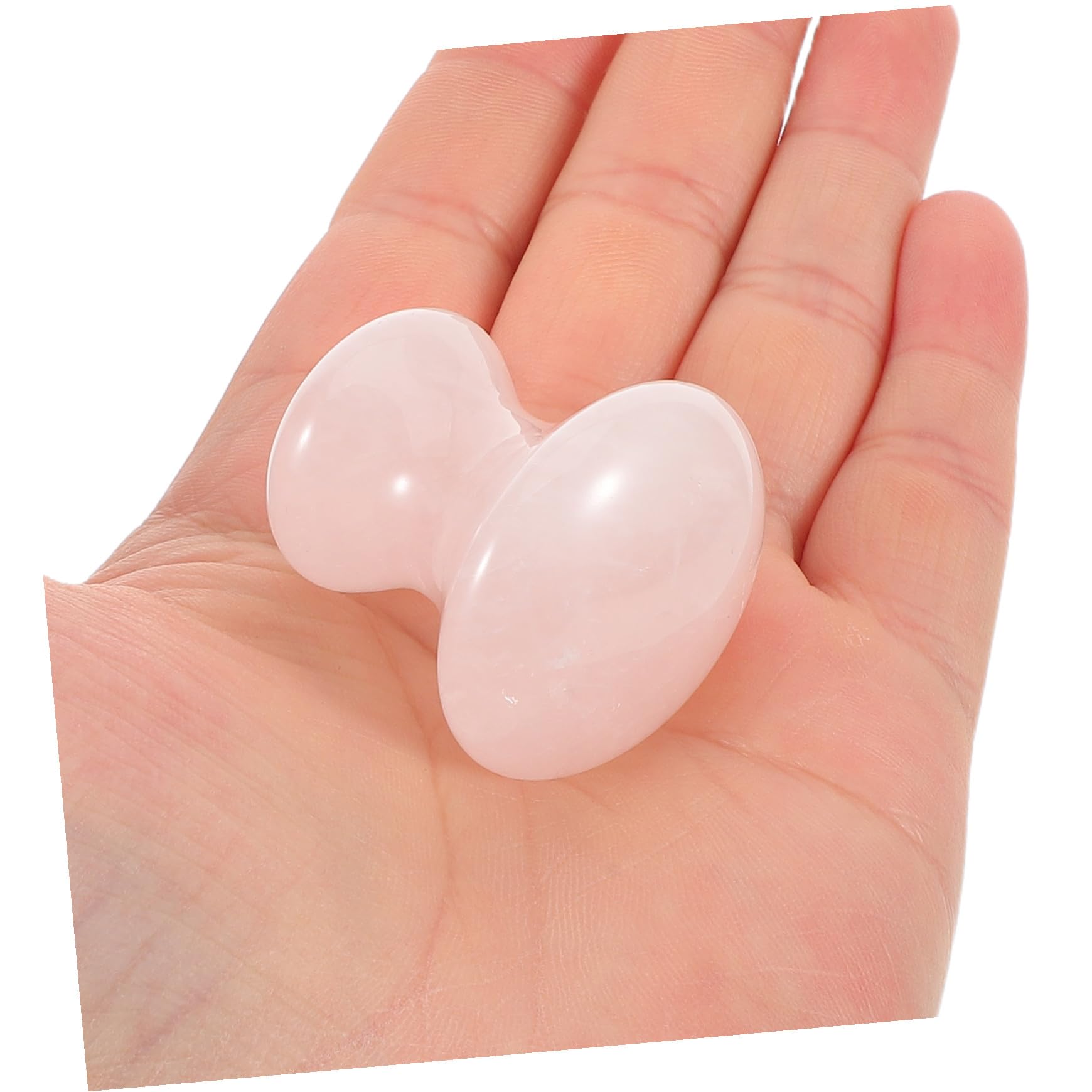 3pezzi Rullo di Rosa per Massaggio Viso Pietra Gua Sha Forma di Fungo per Massaggiare Viso e Migliorare Elasticità