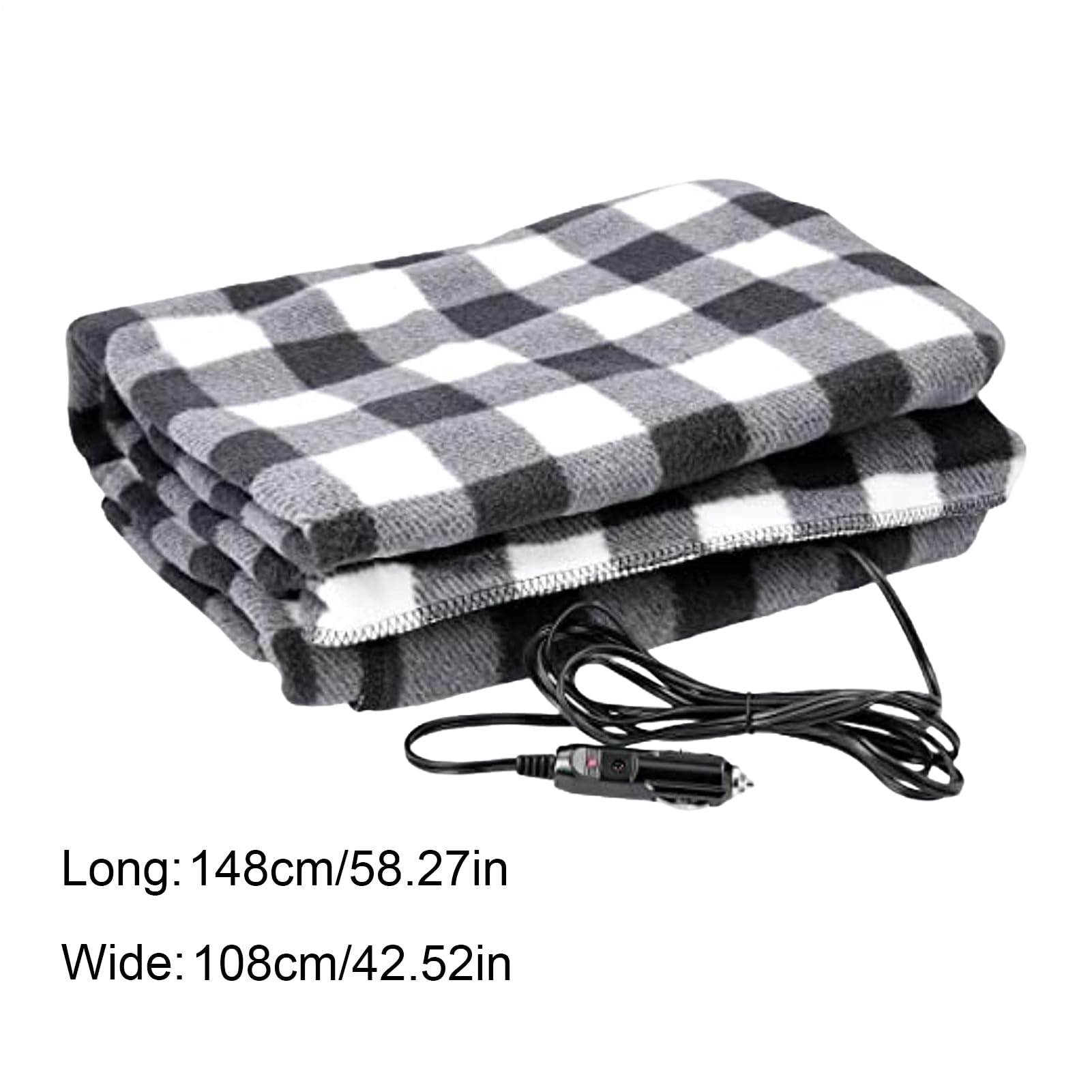 Coperta Riscaldante Per Auto Spegnimento Automatico Regolabile Morbida | Coperta Da Lancio Riscaldante Per Auto 12V Per Campeggio Viaggi Stradali Famiglia Donne Adulti Anziani