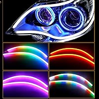 Vista 2 de Car Headlight LED Strips, LEDCARE 24 Inch Exterior Car Lights with Dreamcolor Chasing, Flexible Waterproof LED Daytime Running Light Strip with