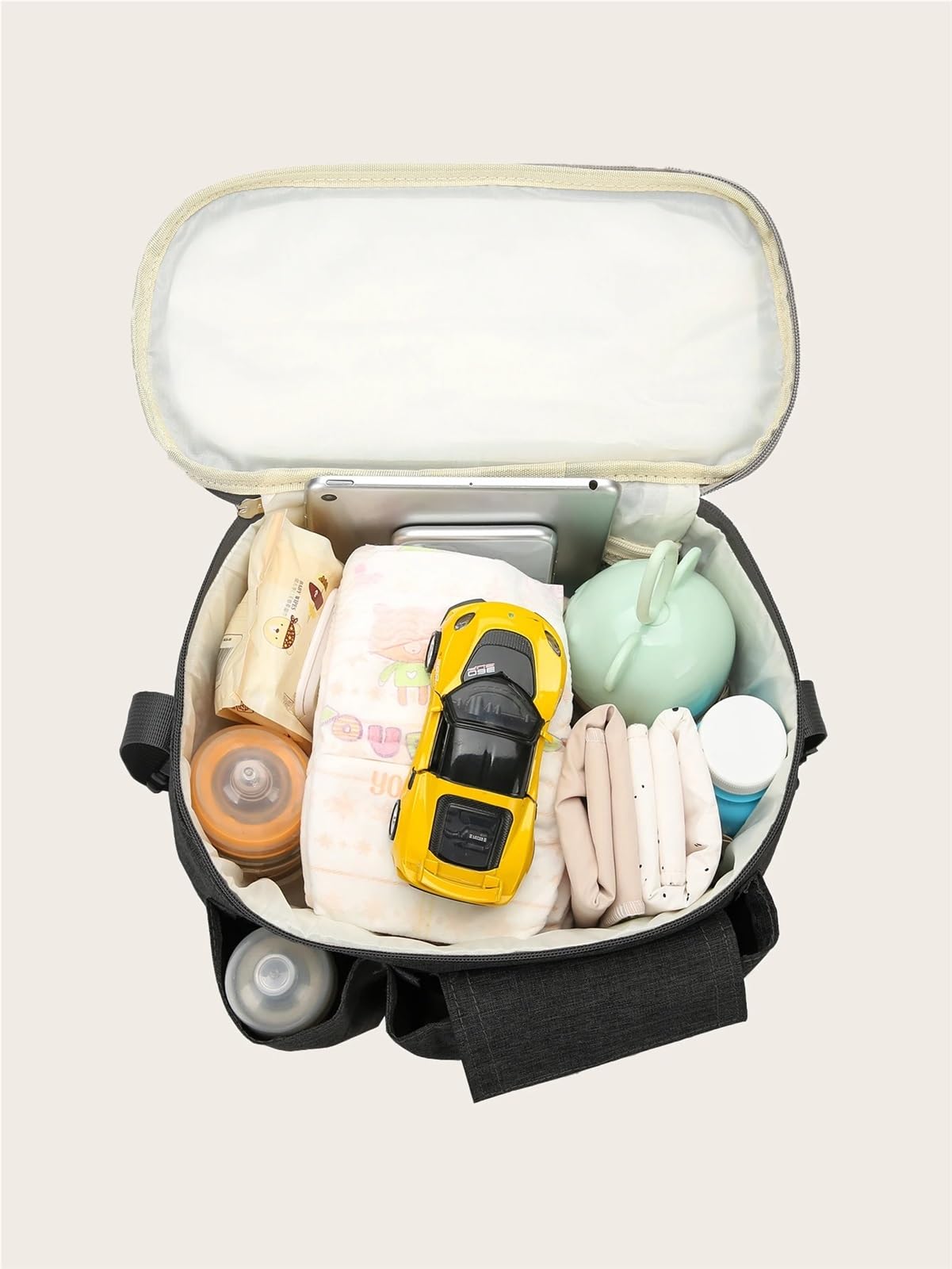 Kinderwagen Organizer Taschen Mumie Große Kapazität Reise Hängen Tasche Flaschenhalter Kinderwagen Windel Taschen Kinder Kinderwagen Zubehör(GRAY)