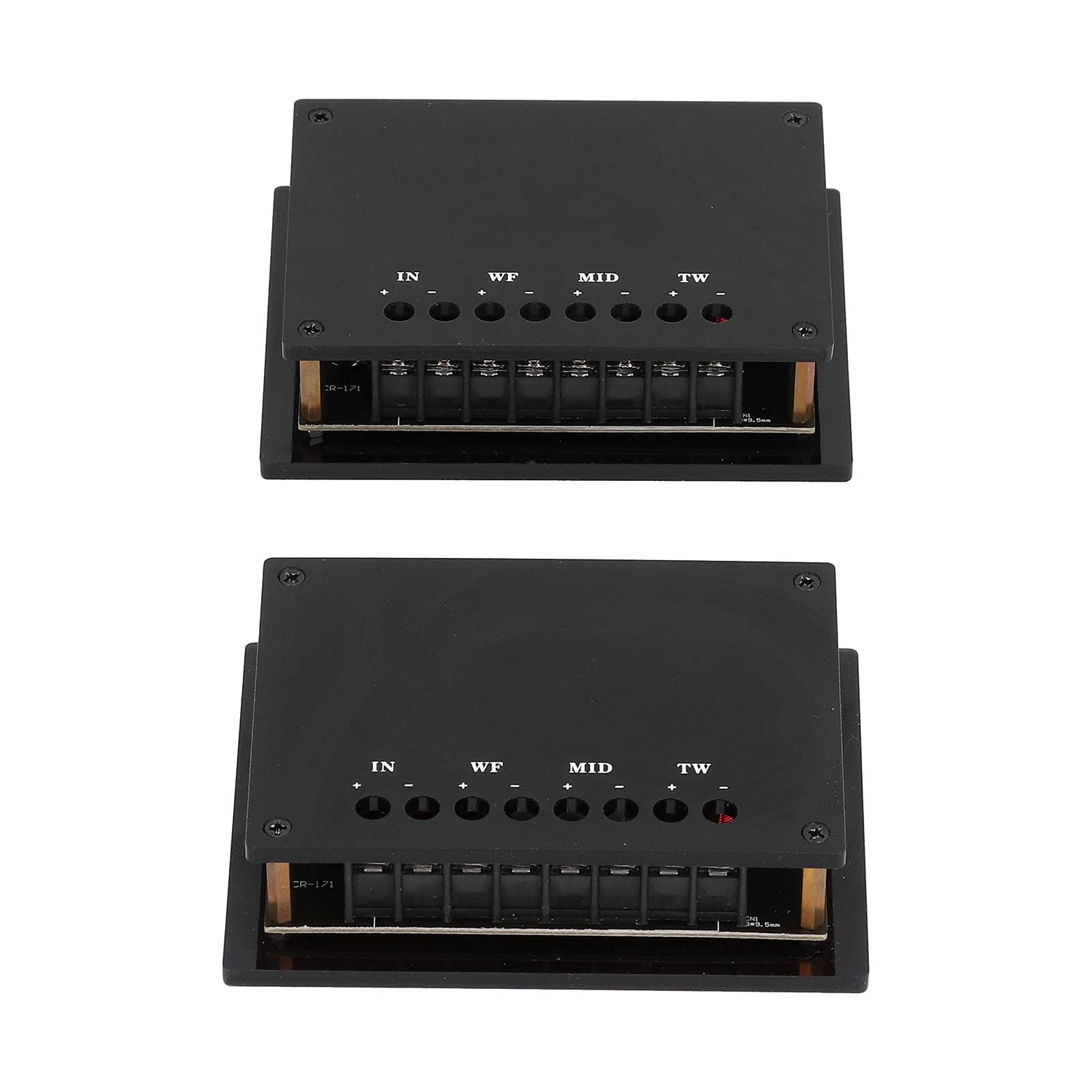 2 szt. Dzielnik częstotliwości głośnika 3-drożny filtr audio wysokiej mocy 300W czarny uniwersalny dzielnik częstotliwości głośnika nagłośnienie samochodu do samochodu