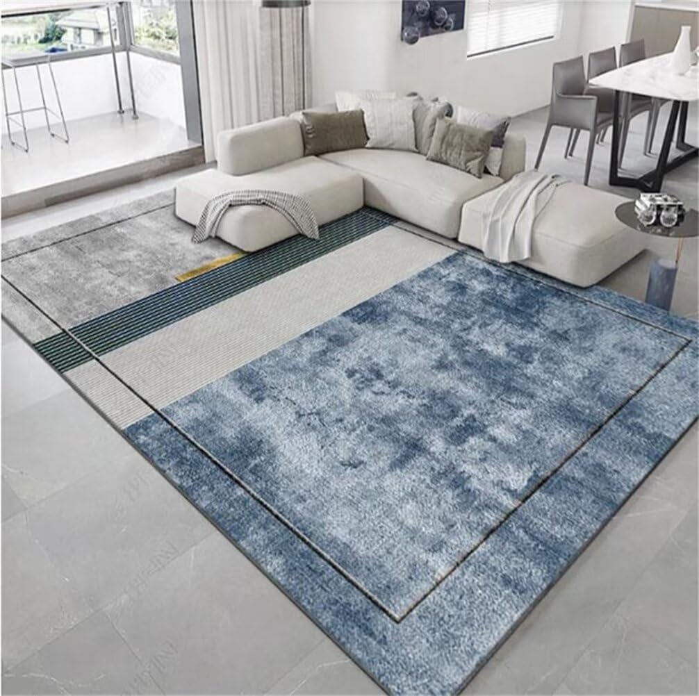 Tapis de chambre ado bleu résistant aux taches et à l'usure