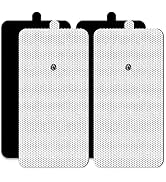 GROZAV TENS Unit Replacement Pads Standard 3.5mm Snap-on Large Reusable TENS Unit Pads Premium No...