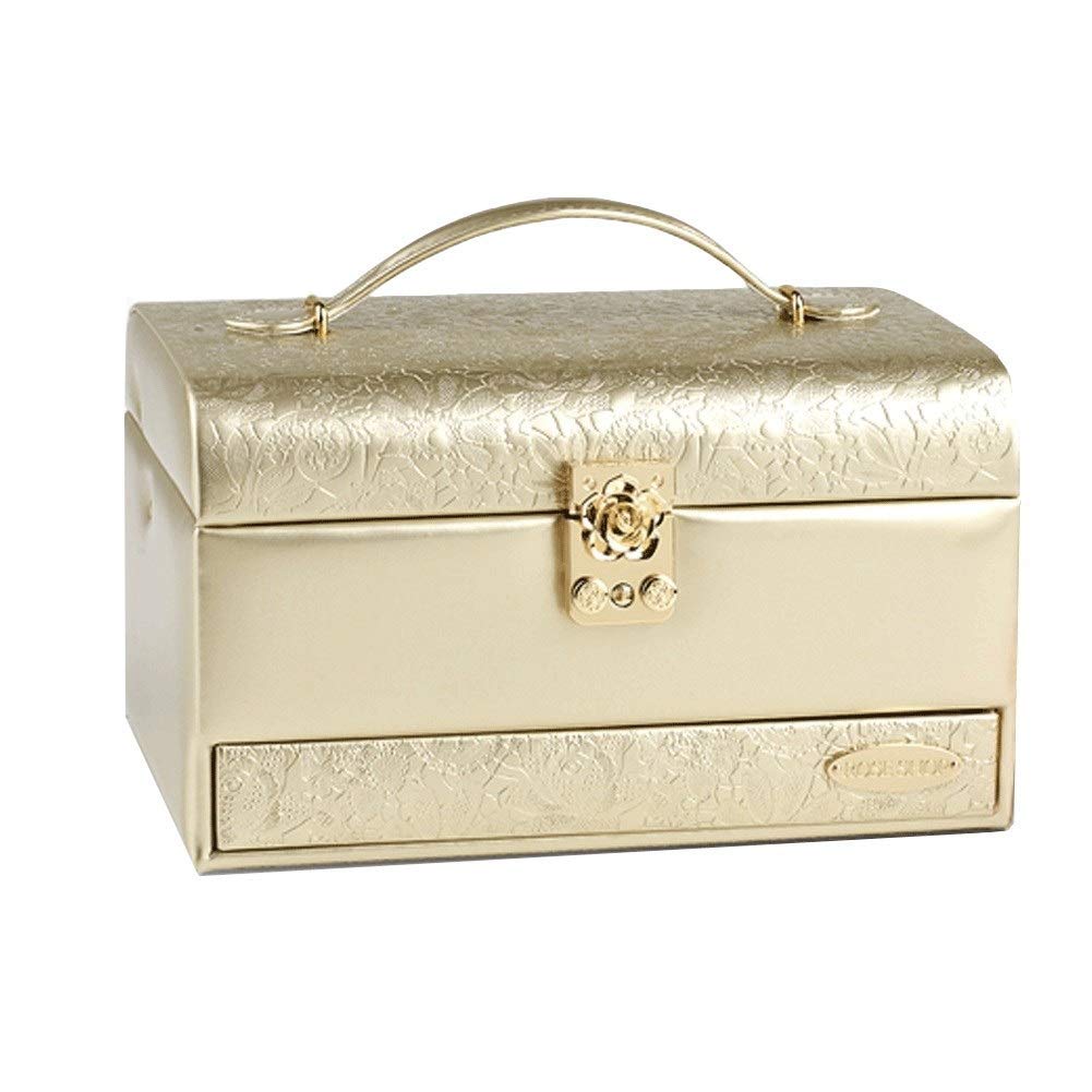 Gift for Women Jewelry Boxes Jewelry Box Three-Layer Large Drawer Leather Ladies Jewelry Organizer for Storage Display Earrings