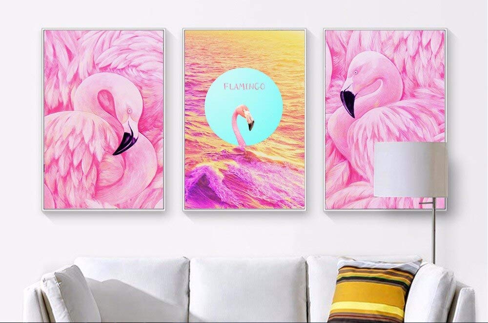 Peinture sur toile flamant rose pour une ambiance marine dans votre salon