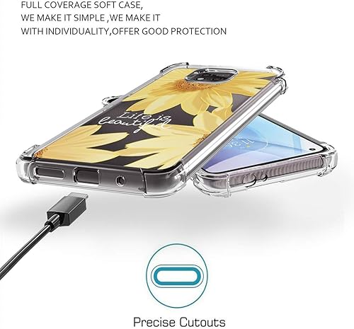 Miniatura 6 de Osophter Funda para Moto G Power 2021, diseño floral floral para niñas y mujeres, absorción de golpes, flexible de goma TPU para Motorola G Power