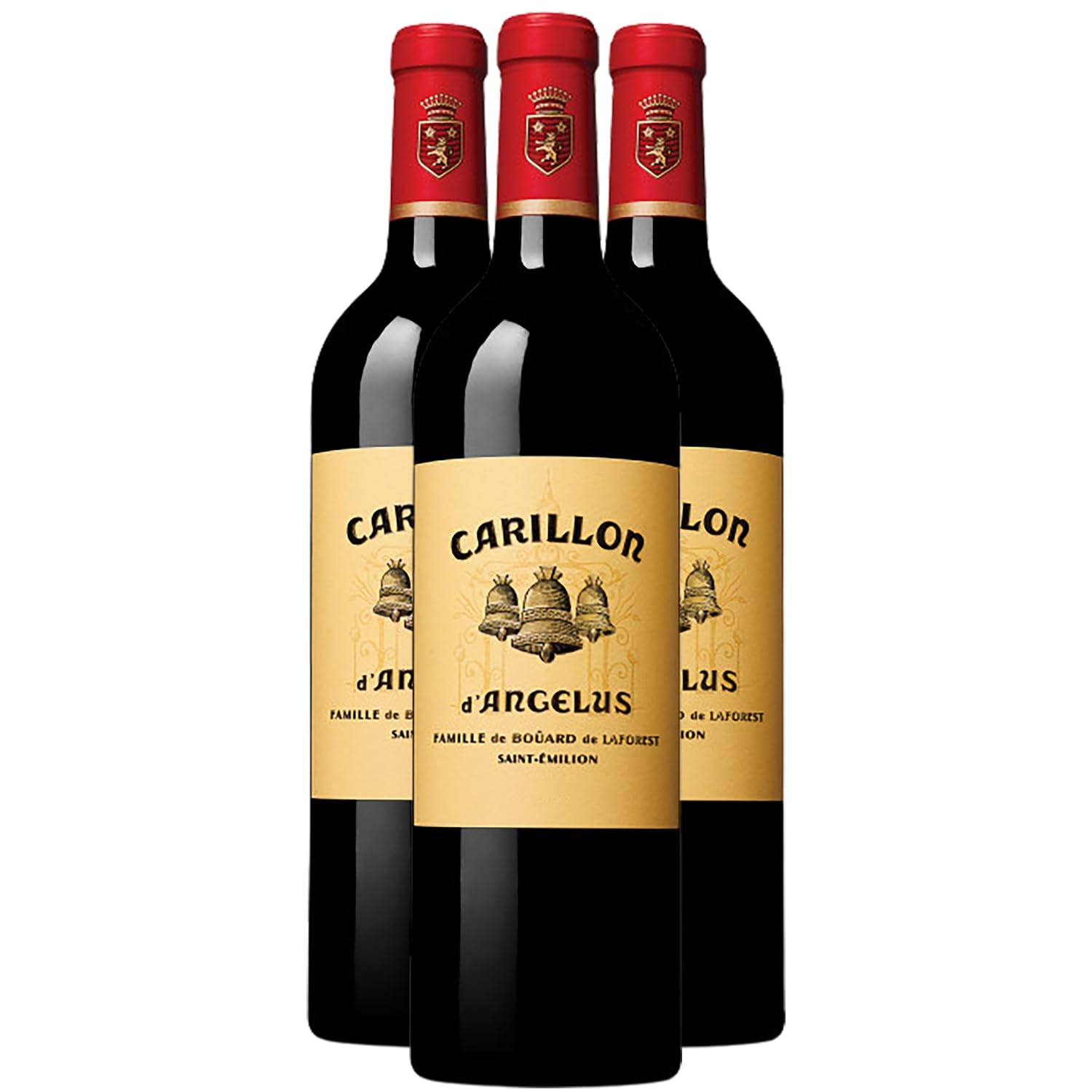 Château Angélus Le Carillon de l'Angélus - Rouge 2021 - Saint-Emilion Grand Cru - Vin Rouge de Bordeaux (3x75cl)