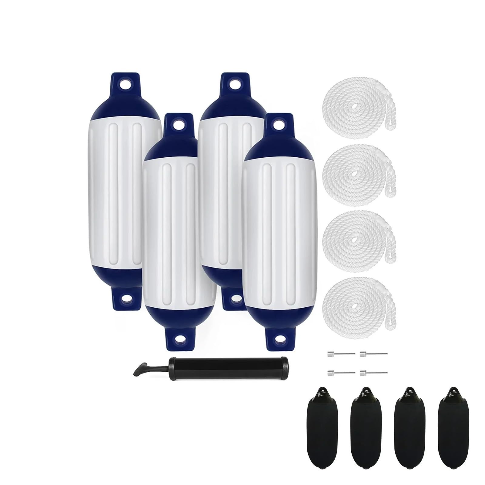 Confezione da 4 parabordi gonfiabili for Barche da 4,5'' x 16''/110x 400 mm, in PVC, for Pompa e Copertura, Parti for Barche