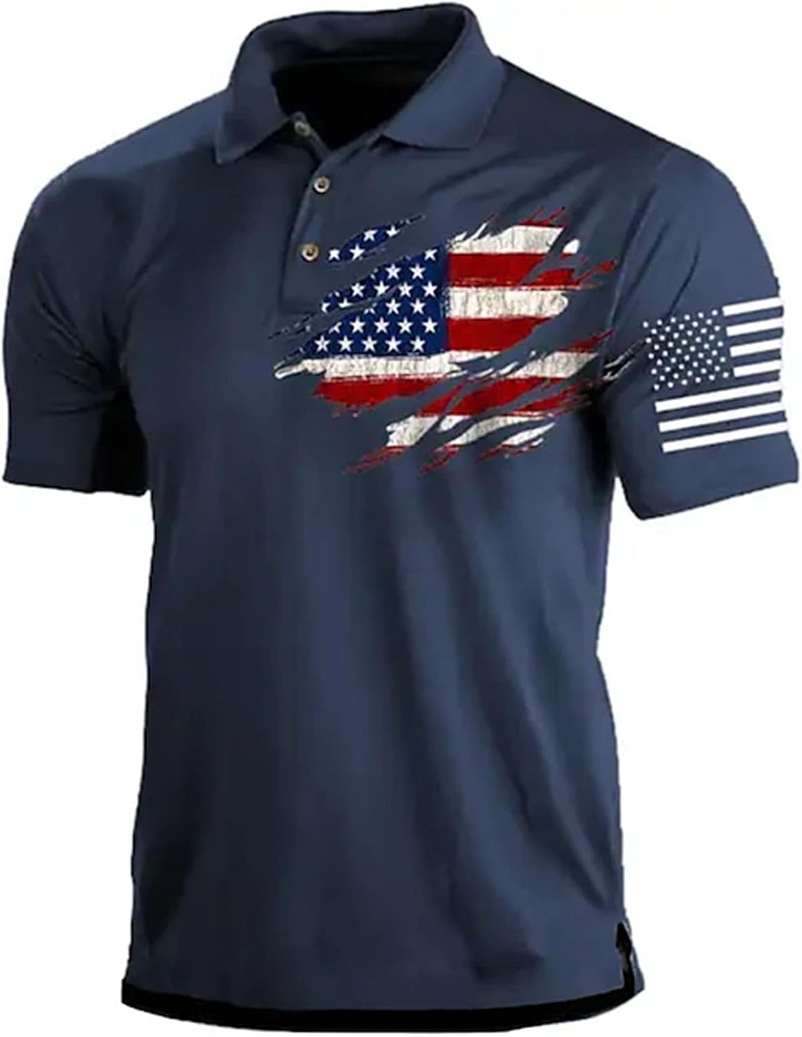 Miyaomn Men’s American Flag Polo Shirts 4th of July USA Flag Short Sleeve Loose Patriotic Tops Independence Day Golf T Shirts Miyaomn Men’s American Flag Polo Shirts 4th of July USA Flag Short Sleeve Loose Patriotic Tops Independence Day Golf T Shirts