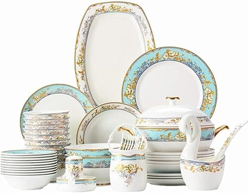 Miniatura 1 de Lujoso juego de cena para regalos de fiesta o boda juegos de vajilla de porcelana juegos de platos de porcelana de hueso cuencos platos de postre