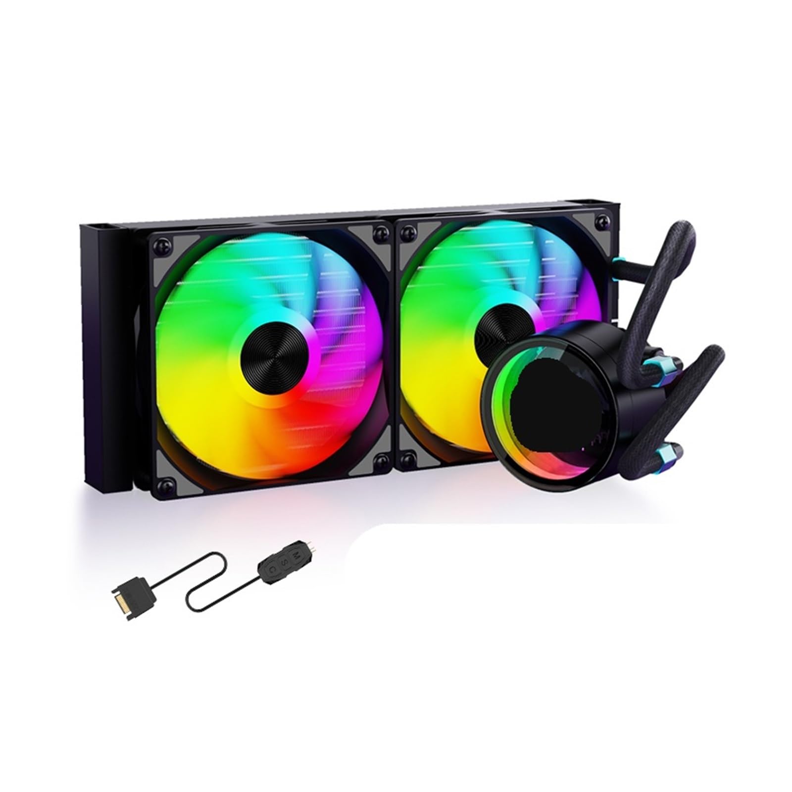 Refroidisseur d'eau 240mm silencieux pour PC de jeu avec éclairage 5V ARGB