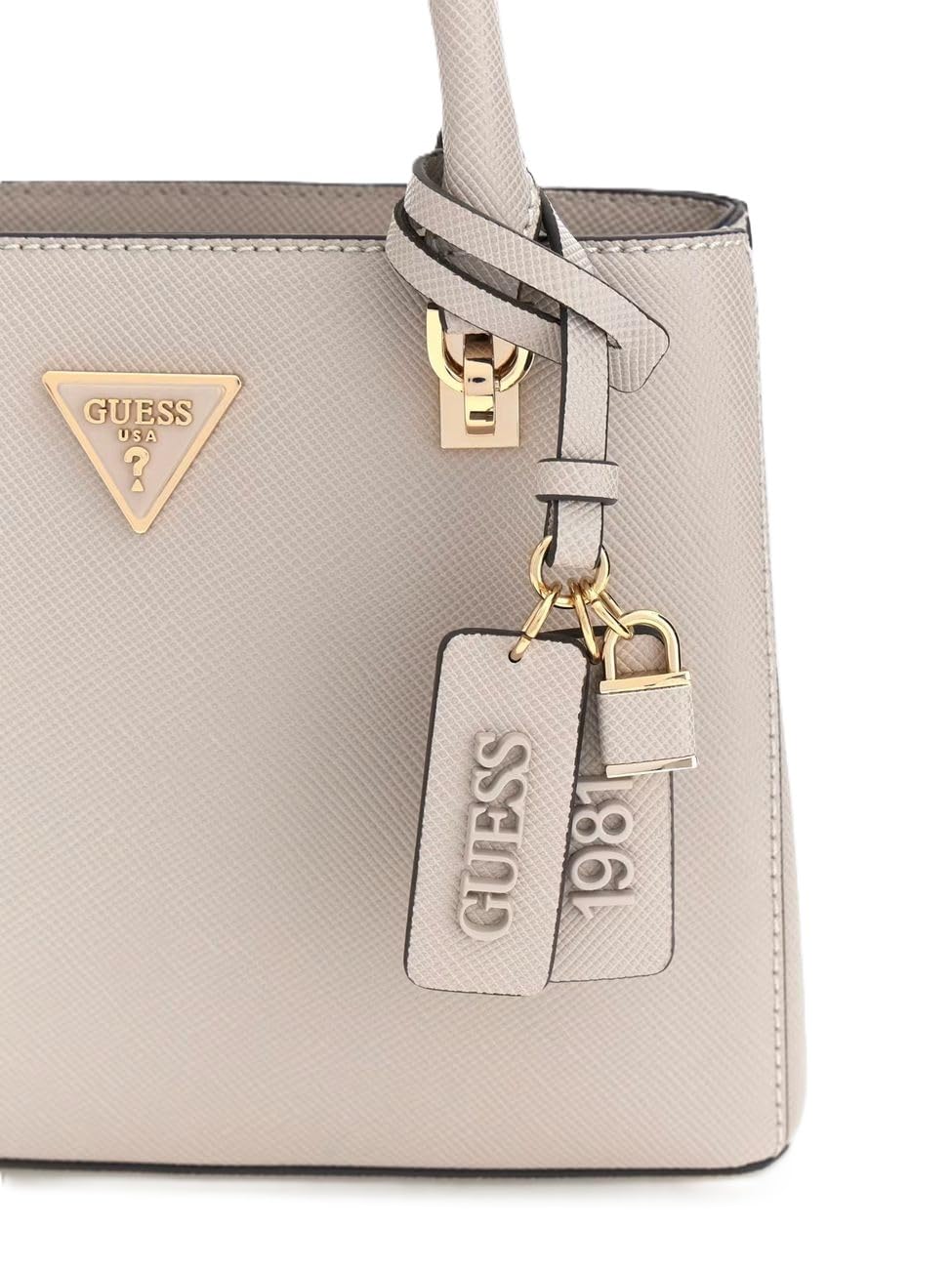 GUESS Handtasche Umhängetasche Noelle II Multi Compartment Satchel Taupe