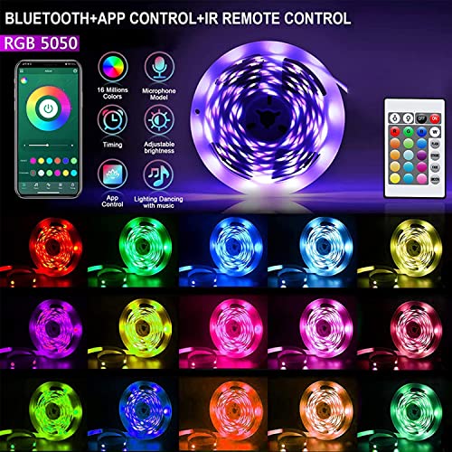 Gupup 130 Ft Long Light Strip 1 Roll,Bluetooth Led Lights For Bedroom,Strip Lights That Sync To Music,Phone App Controlled, Color Changing Lights For Bedroom(Bluetooth/App+Remote+Mic)… B09Sz4R7Gb #TOP4