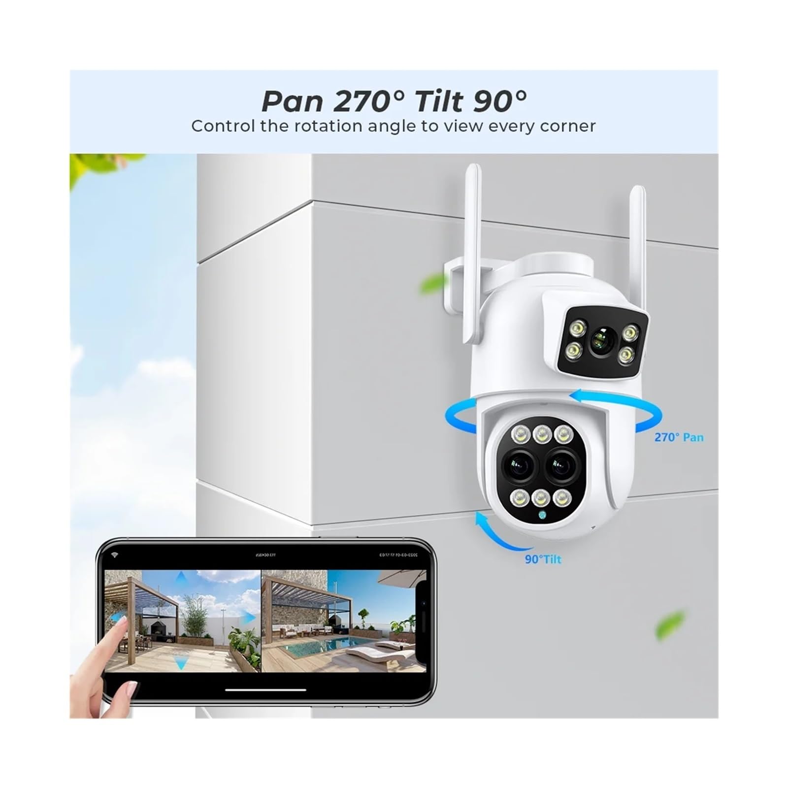 12MP 6K WiFi IP Camera 8X Zoom Dual Screens 8MP PTZ WiFi