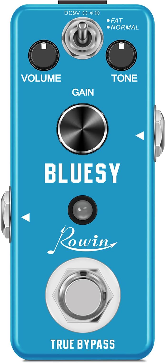 Rowin Guitar Bluesy Pedal Vintage Blues Style Distortion Effect Pedal Wide Range Frequency Response With Mini Size True Bypass