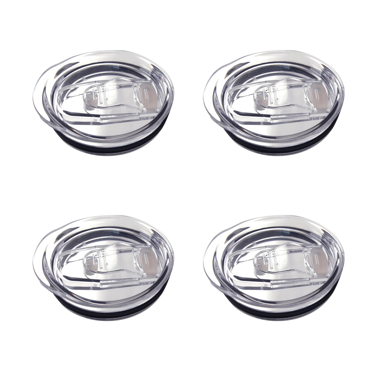 Photo 1 of 4 Pack 20 oz Skinny Tumbler Replacement Lids Plastic Splash Covers tops for 20 oz coffee cup lids Clear Cup Covers for 2.64 Inch Mouth Tumbler Cooler