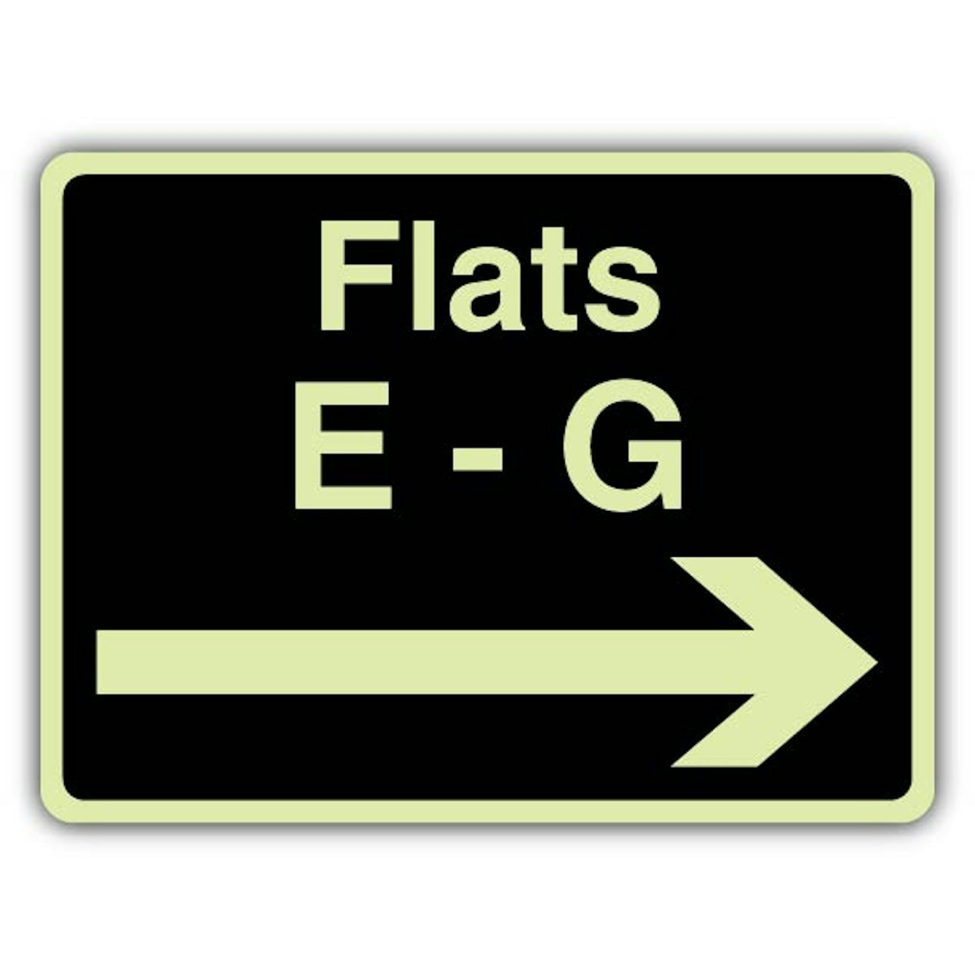 V Safety Flats E to G Schild mit Pfeil rechts, 400 x 300 mm, dreifach