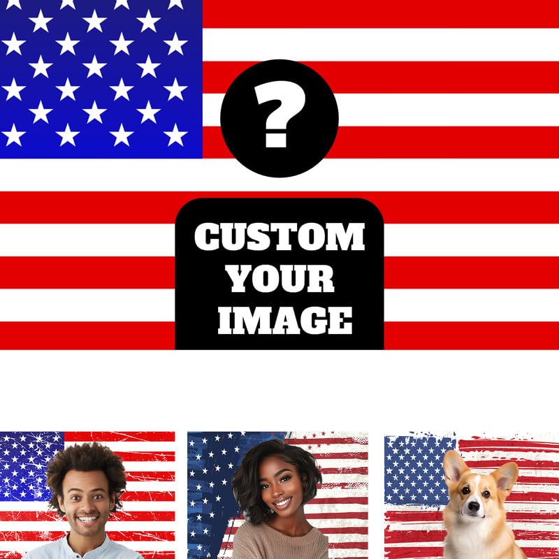 Custom Flag, Personalized Flag, Drapeau Personnalisé,Design Your Own Flag with Printed Photo/Text/Logo for Garden Living Rooms and Bedrooms Birthday Garden Outdoor Yard (Classic America Flag)