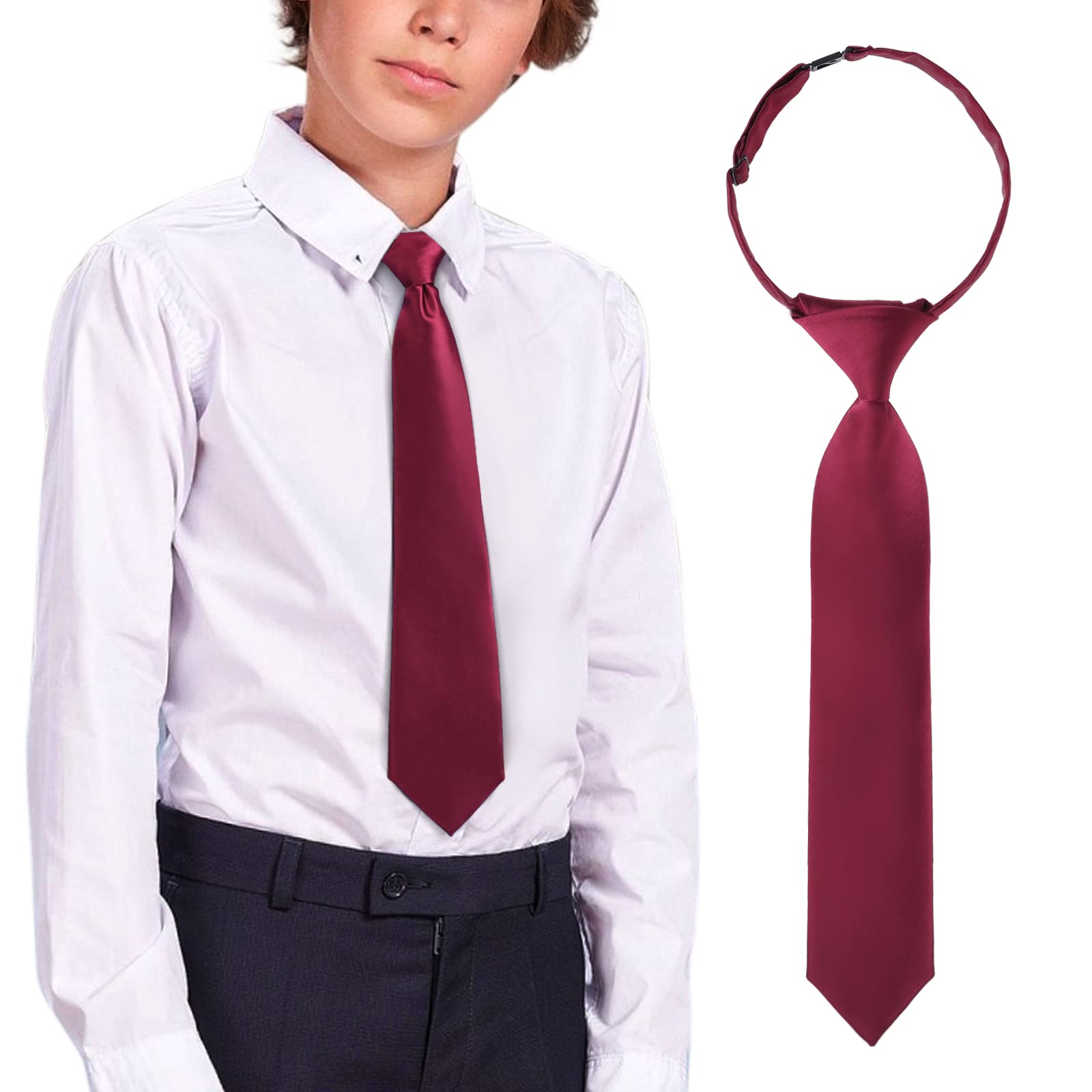 Cravatta Regolabile Per Bambini Kajeer - Pre-annodata, Tessuto Seta-like, Con Fibbia - Foto 2