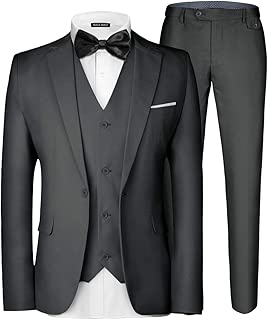 Men's 3 Pieces Suit Elegant Solid One Button Slim Fit Single Breasted Party Blazer Vest Pants Set - coolthings.us