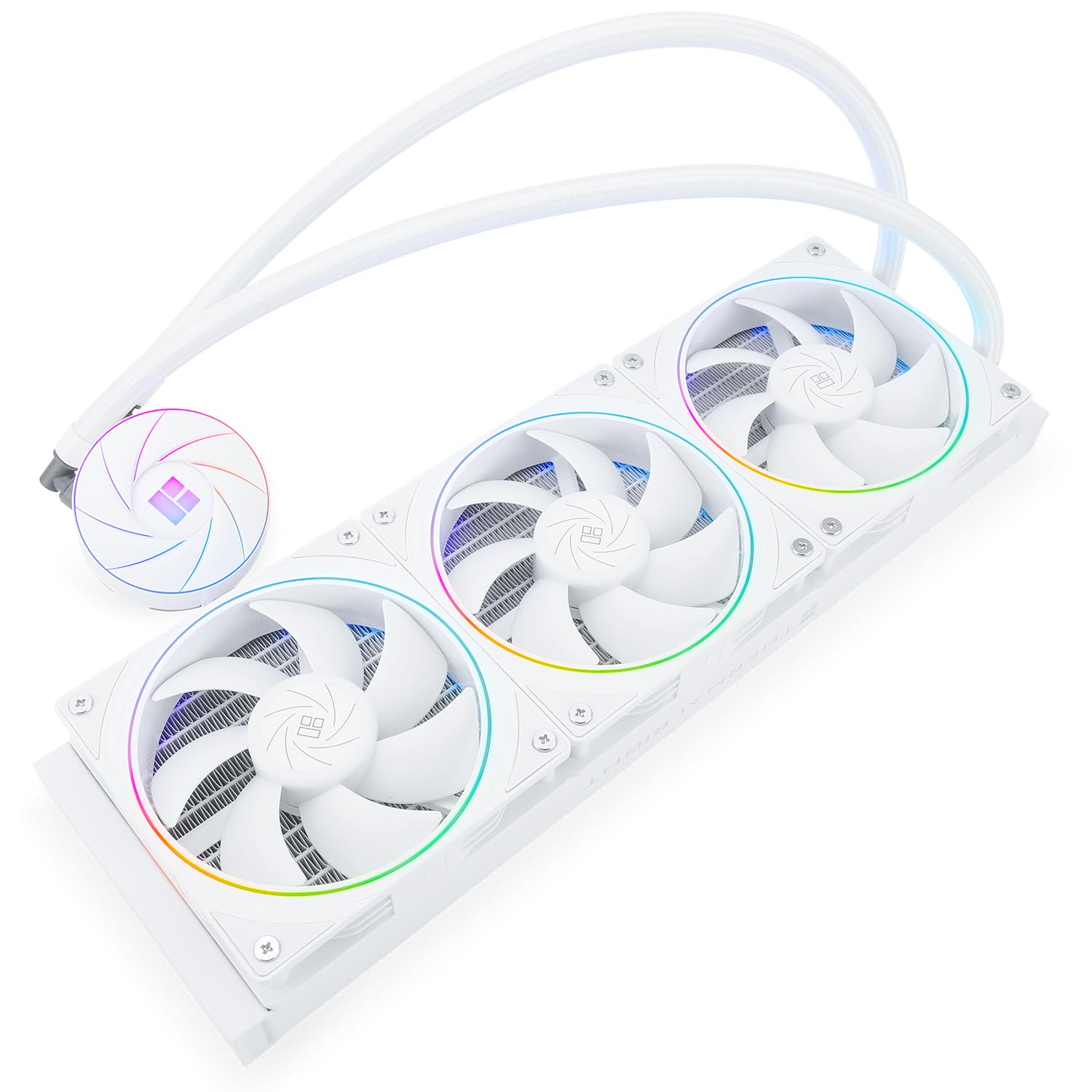 Thermalright Aqua Elite 360 Bianco ARGB V2 Refrigeratore d'acqua per CPU, 360 Aio CPU, 3 ventole TL-S12W PWM,effetto apertura ARGB, per AM4/AM5, Intel LGA115x/1200/1700/1851