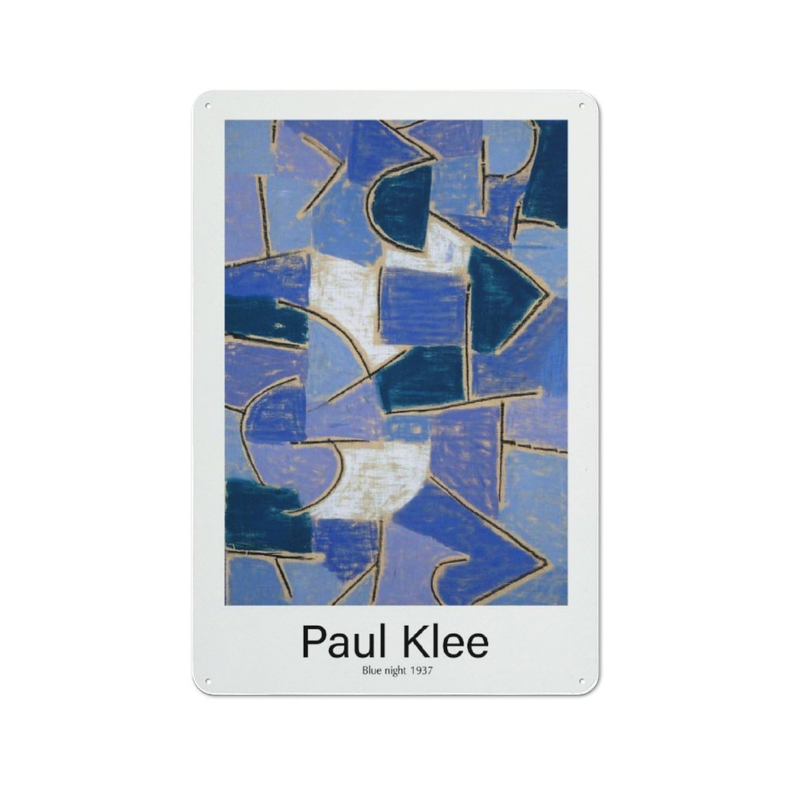 Paul Klee Blue Night 1937 Retro-style Tin Sign 30x20cm for Living Room Or Hallway, for Vintage Wall Decor Fans, for Themed Room Decoration