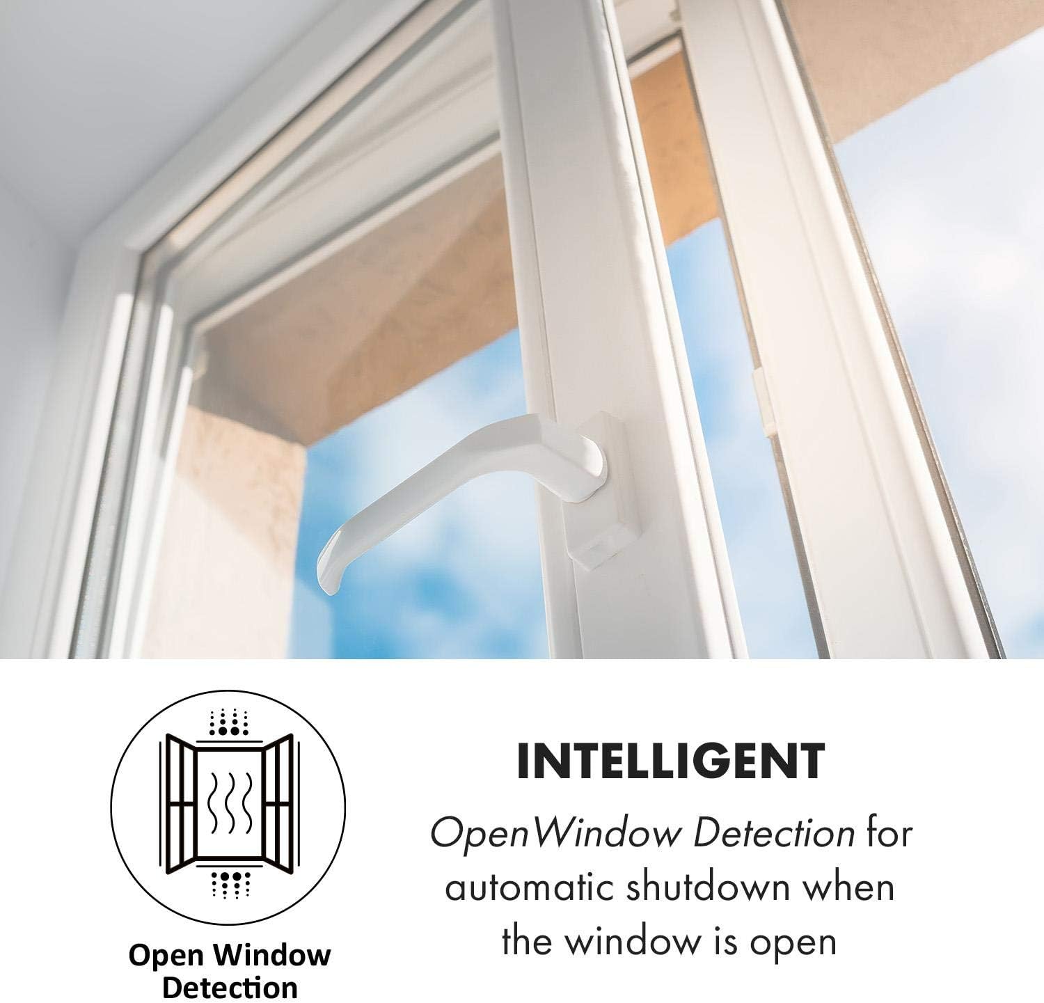 Dimensions of the Klarstein Wonderwall Air Art Smart heater, showing 60 cm by 60 cm