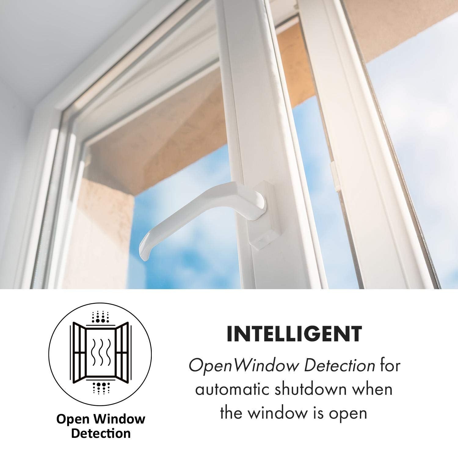 Klarstein Bornholm Single Smart - calentador de convección, pantalla LED, pantalla táctil, temporizador, control de aplicaciones, 2 niveles de calentamiento 500 y 1000 vatios, termostato 5-45 ° C,
