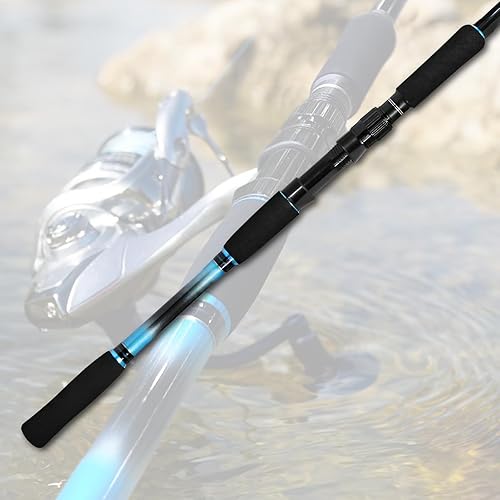 Miniatura 5 de Fiblink Caña de pescar de fibra de carbono de 4 piezas, 7 pies, caña de pescar giratoria de viaje, caña de pescar portátil para torneo para agua