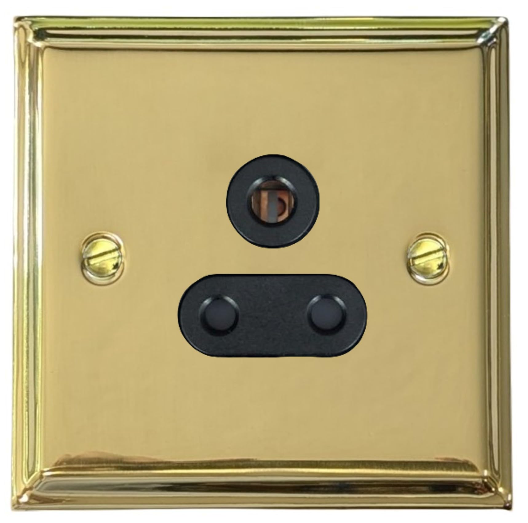 G&H Brassware G&H Db59b Deco Plate Polished Brass 1 Gang Single 5 Amp Plug Socket