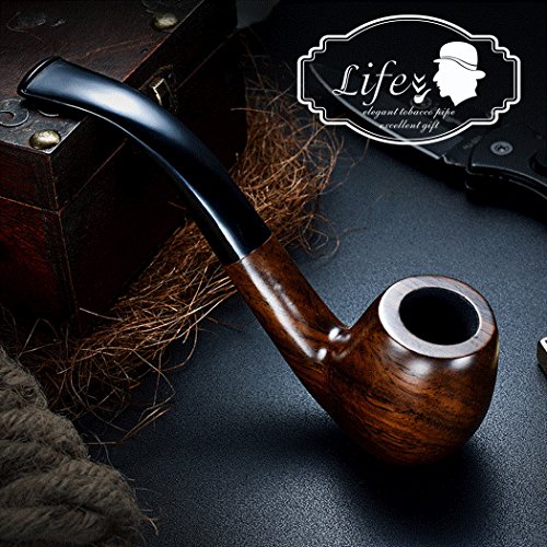 lifevv Tobacco Pipe Ebony Wooden Smoking Pipe with Accessories and Gift Package - Thumbnail 2