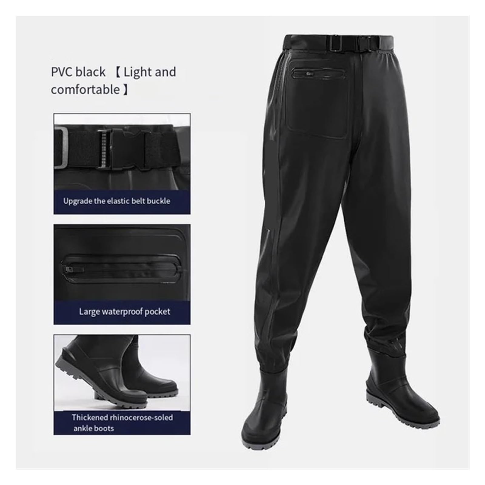 Trampolieri da Pesca lombo, Pantaloni da trampoliere con Esca for Lago fluviale, Abbigliamento da Mare da Viaggio, Tuta Impermeabile for Esterni, Comfort Traspirante per Pesca E Caccia(D,XXL)