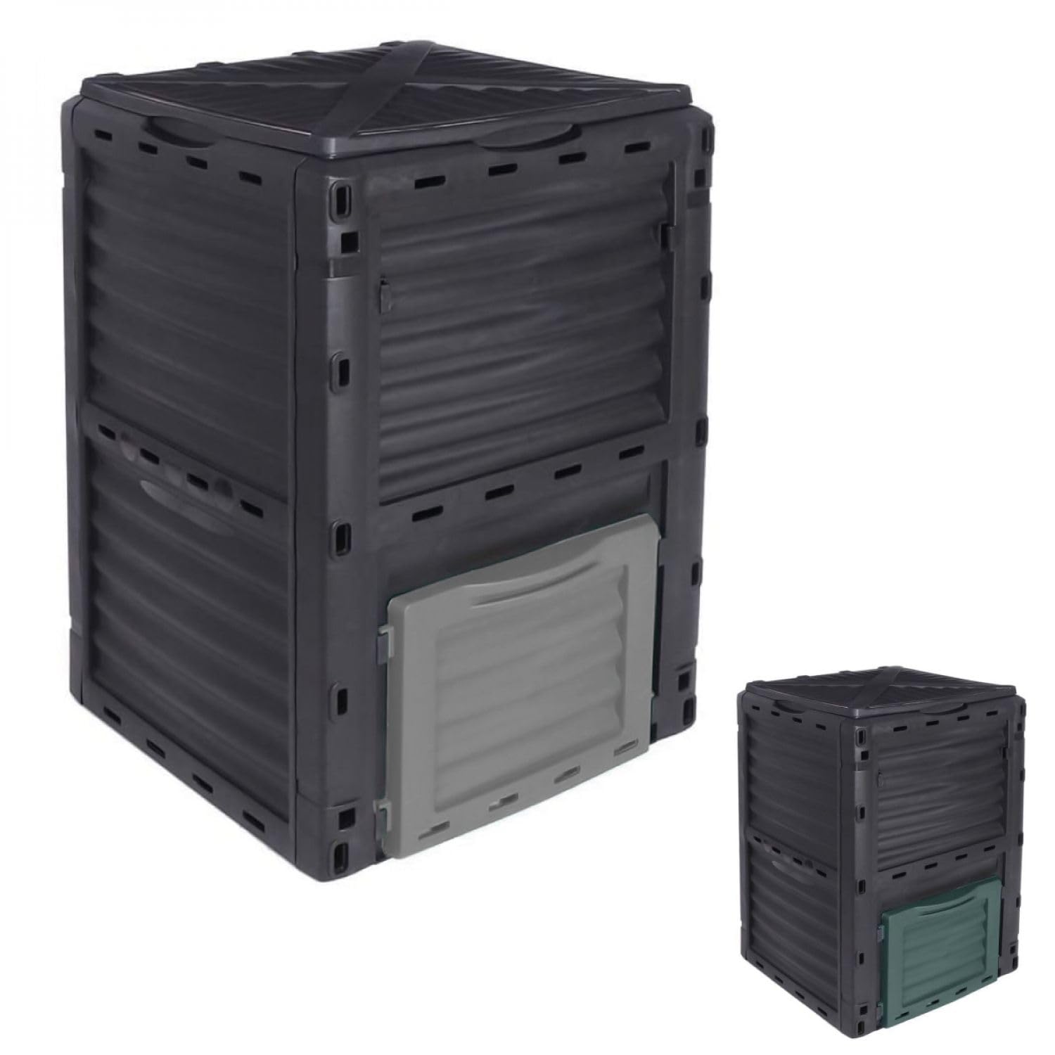 Linxor - Composteur, bac, Poubelle à Compost de Jardin - 300 L - 2 Coloris