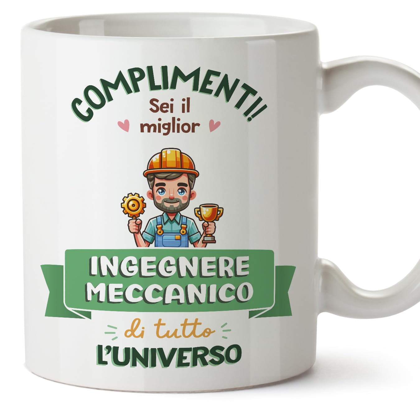 MUGFFINS Mechanical Engineer Man Mug - in Italian - Miglior Universo Trofeo - Funny Gift for Colleagues - Ceramic 11oz Mug — image 1