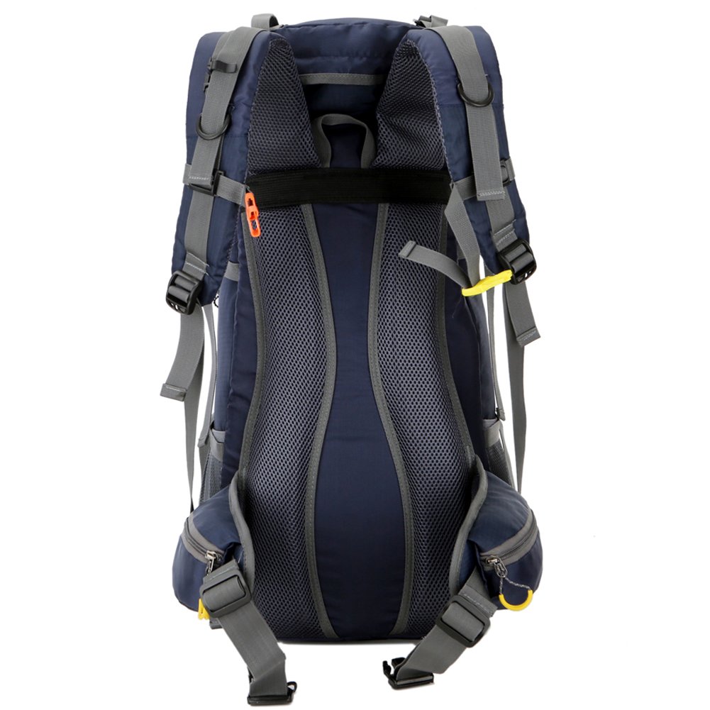 SHADOW DOMAIN Mochila de Senderismo 45L + 5L 60L 65L+5LImpermeable Mochila de Senderismo con Cubierta Lluvia (04 Negro, 50L+10L)