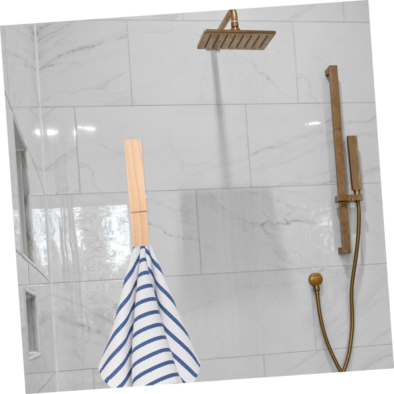 GARVALON 2 Stück Jumbo Holz wäscheklammer Großer Handtuchhalter aus Holz Vielseitiger Tür handtuchhänger Leichter Dekorativer Bad Clip für Handtücher und Bademäntel