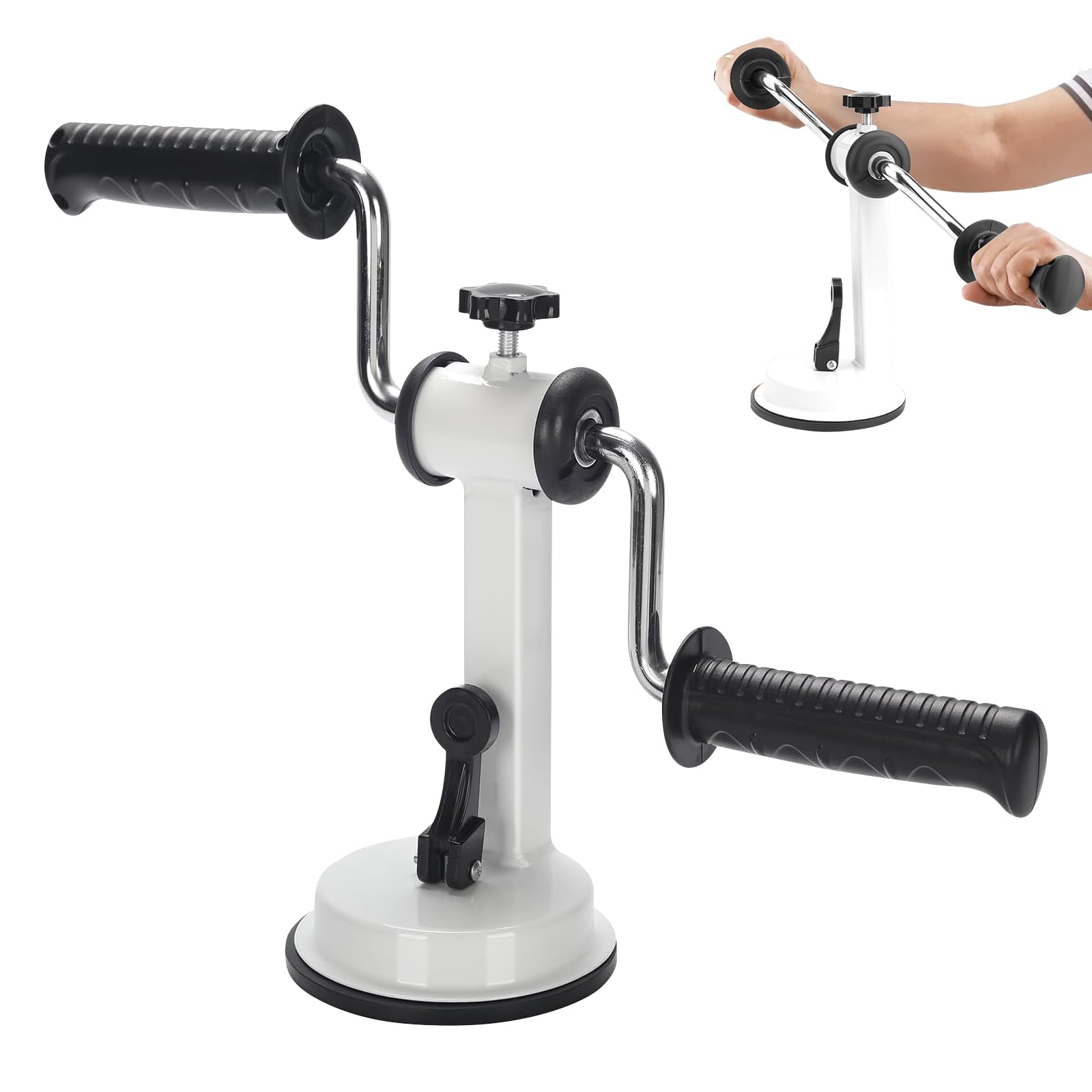 Allenatore per Braccia, Allenamento Braccia e Spalle, Allenatore Regolabile per Braccia e Pettorali con Resistenza, Attrezzo Fitness Palestra Casa con Ventose Per Anziani E Principianti