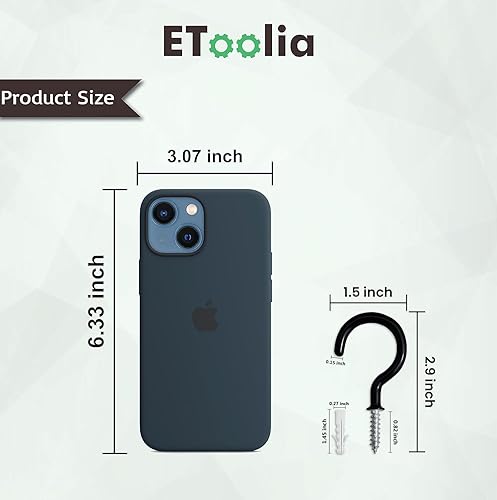 Miniatura 2 de Ganchos de techo para plantas colgantes, 20 piezas de 2.9 pulgadas con revestimiento de vinilo resistente para plantas y tazas de cocina, ganchos