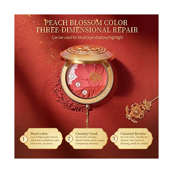 ZEESEA [Palace Identity] Peony Blush，Multi-purpose Makeup Tray, Caramel Nude Brown