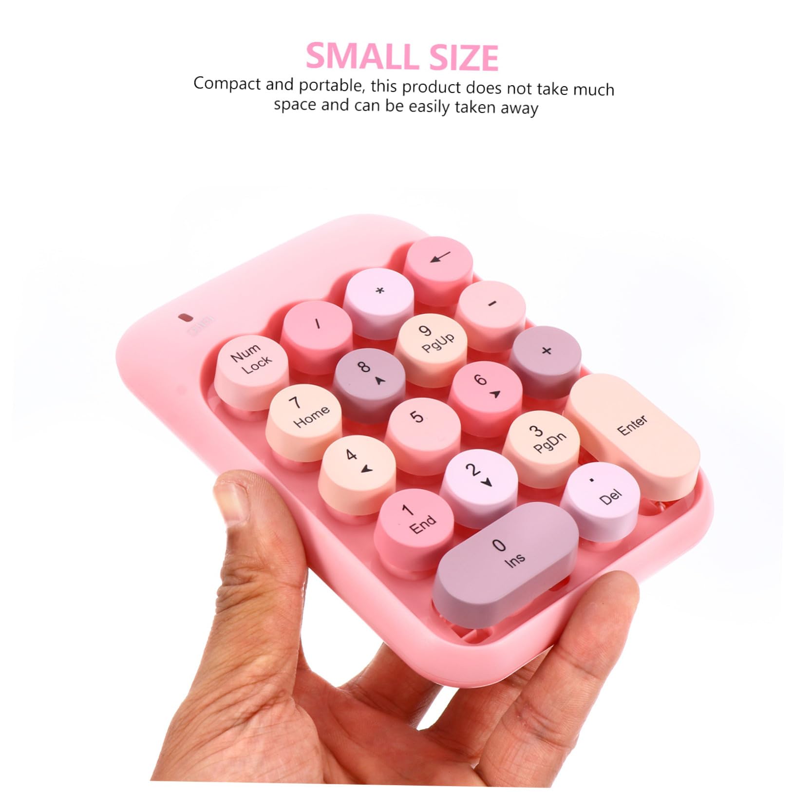 Tofficu Tastierino Numerico Wireless 2.4g Input ad Alta Velocità 18 Tasti Indipendenti P Rosa in ABS e Design Pratico Portatile per Ufficio e Moduli Finanziari