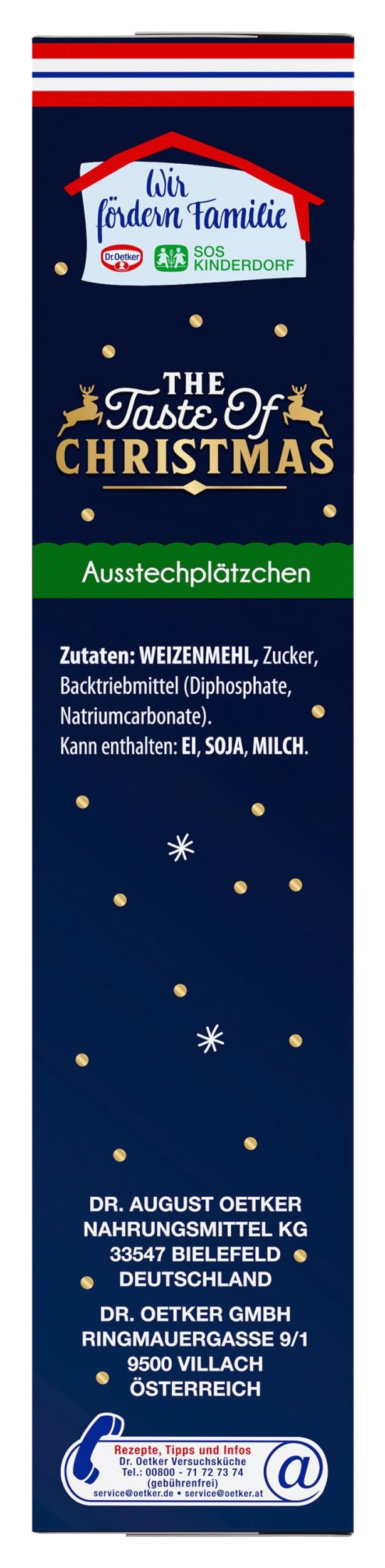 Dr. Oetker Ausstechplätzchen – 6er Pack Backmischungen für Weihnachtskekse aus Mürbeteig, einfacher Teig für Weihnachtsplätzchen, weihnachtlicher Keksteig