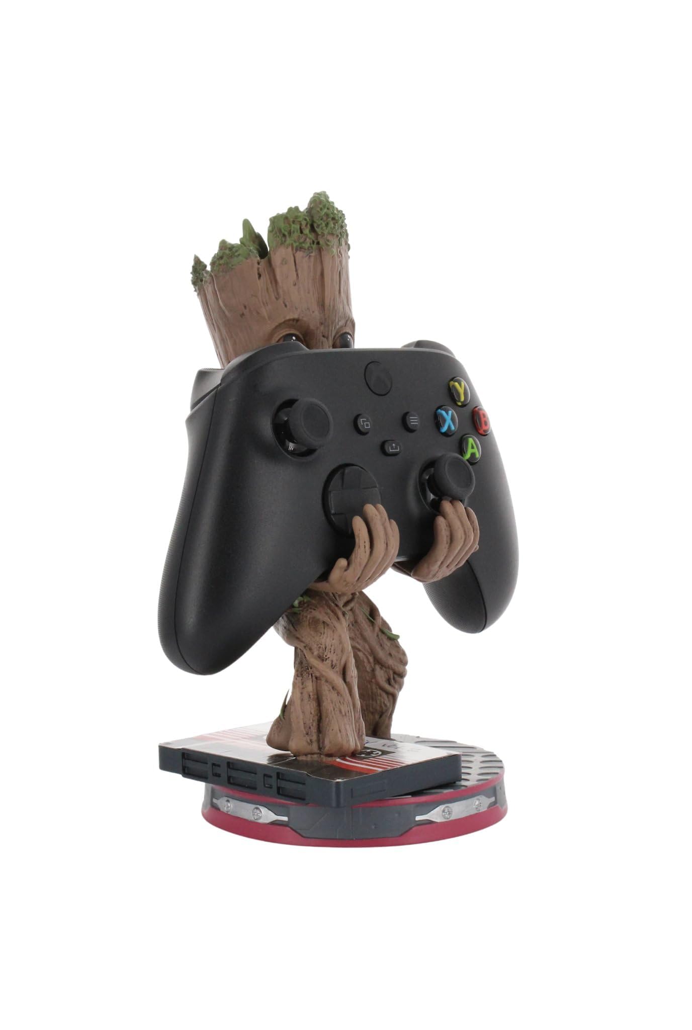 Cableguys Marvel Smiley Toddler Groot Soporte Mando y Movil - Figuras Soporte para movil y Mando, Compatible con Xbox, PlayStation y la mayoría de mandos estándar, Accesorios Escritorio Gaming