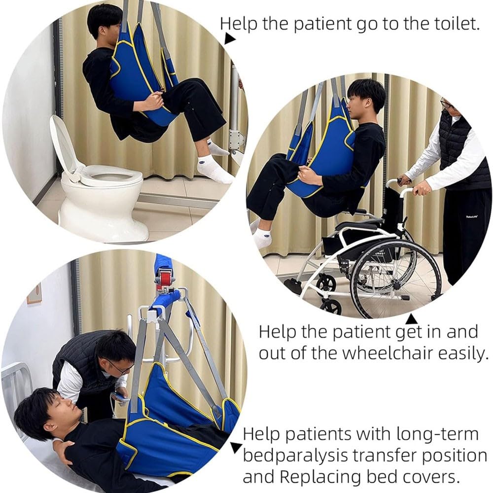Grúa De Paciente - Arnés Elevación Paciente Cuerpo Completo - Eslinga De Elevación con para Paciente Y Minusválido para Posicionamiento Y Elevación De La Cama Enfermería Large