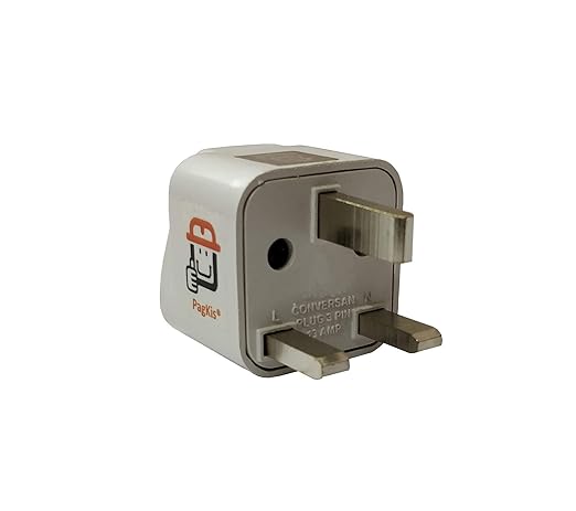 PagKis UK Universal Flat Pin 3 Pin with Universal UK Conversion Plug Socket Travel Power Plug Adapter
