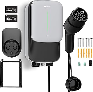 GONEO Ladestation 11kW 8A-16A Wallbox für Elektrofahrzeuge 480V Dreiphasig OCPP mit 5m Kabel mit RFID Karte IP65 IK10 Schutz WLAN APP Steuerung Terminladung