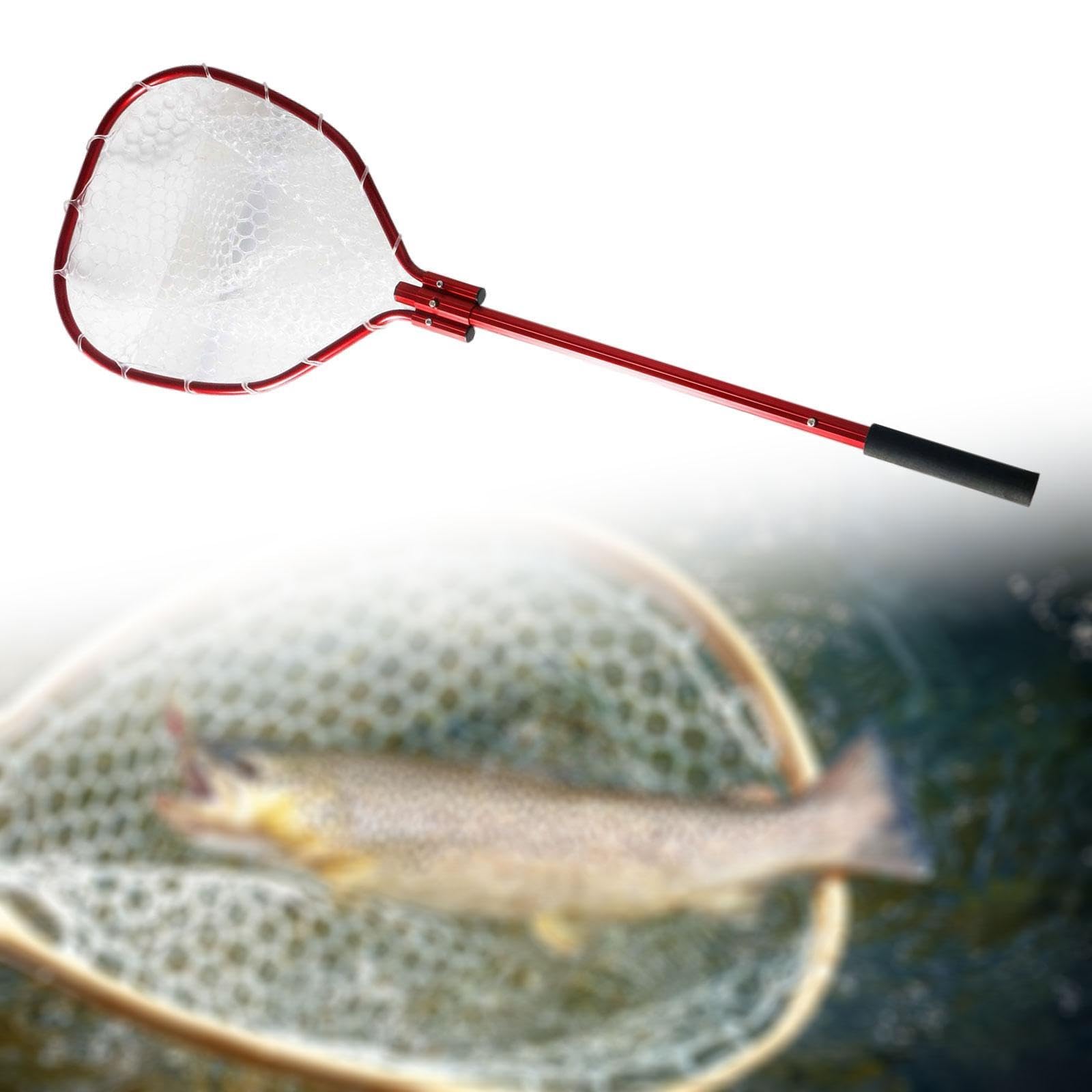 Épuisette de Pêche pour Enfants et Adultes avec Poignée Pliable pour Attraper Poissons-Chats et